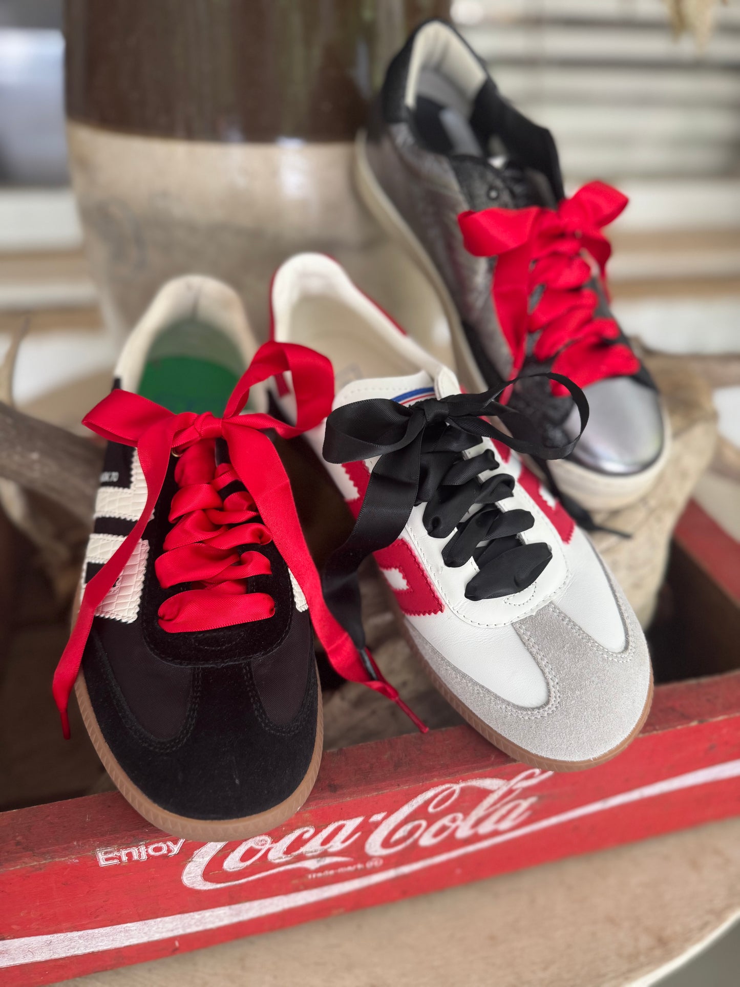 One lace listing! Game day shoe laces red or black one lace! Order two if u need for two shoes!