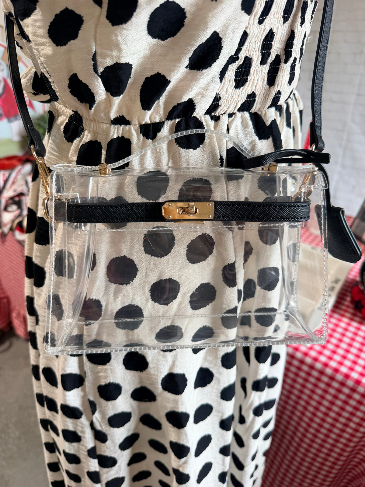 Clear purse black