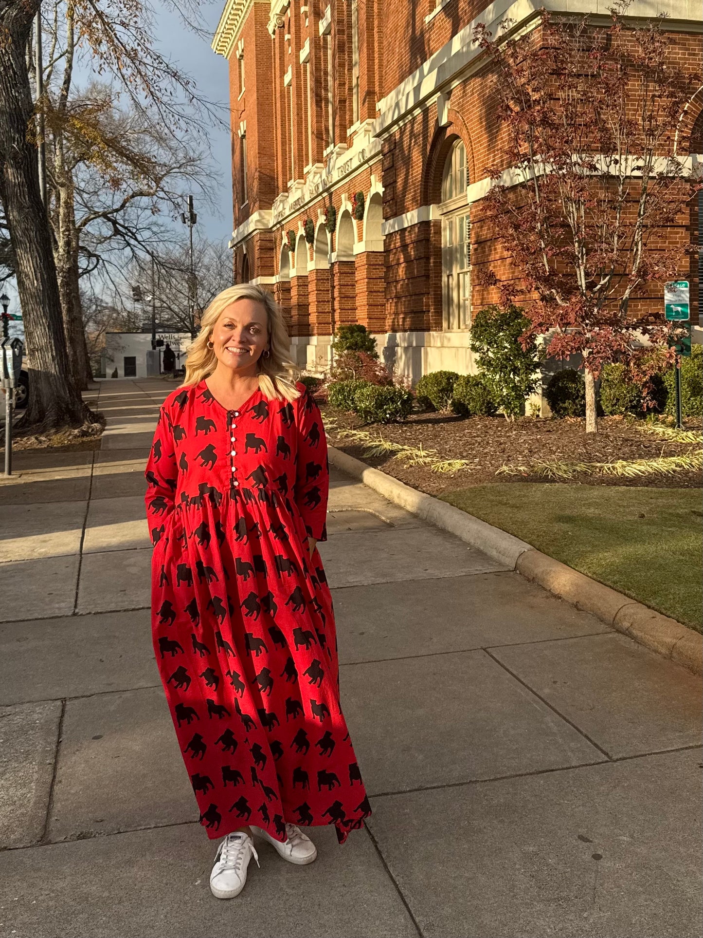 Exclusive Pickled Lemon dress red and black dog marked down!