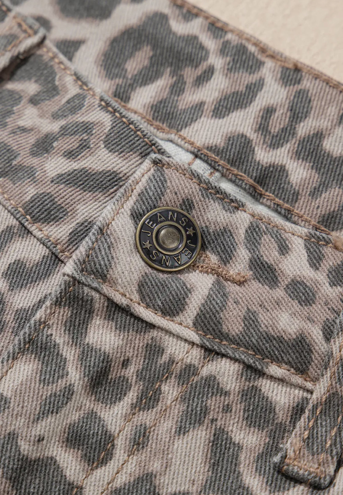 Leopard denim pants Light weight up to size 16