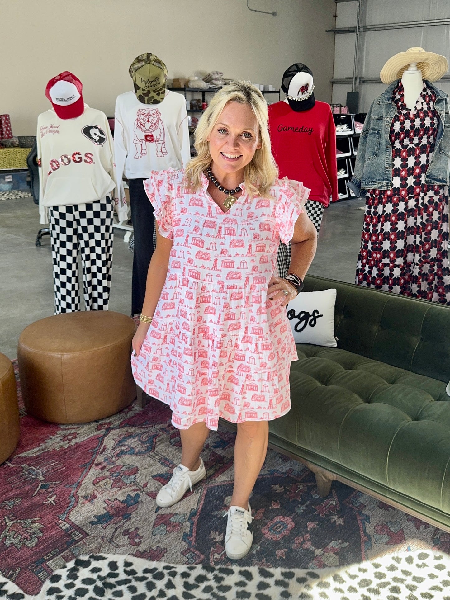 Flutter sleeve toile UGA licensed dress new!