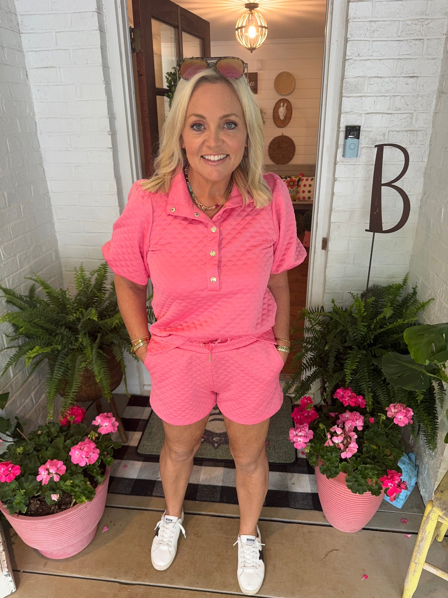 Summer set coral jacquard marked down