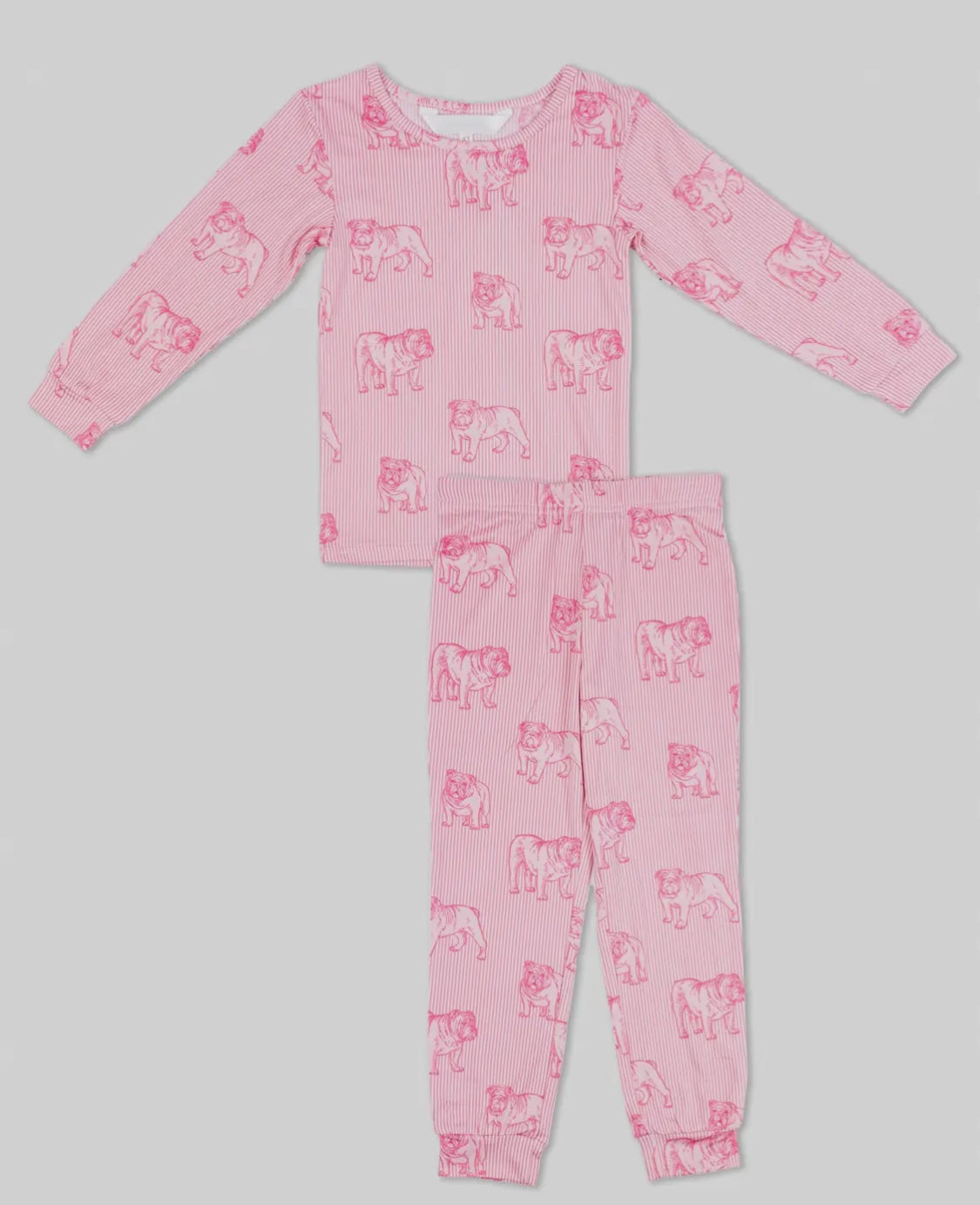 Pink bulldog pajamas little girls toddler