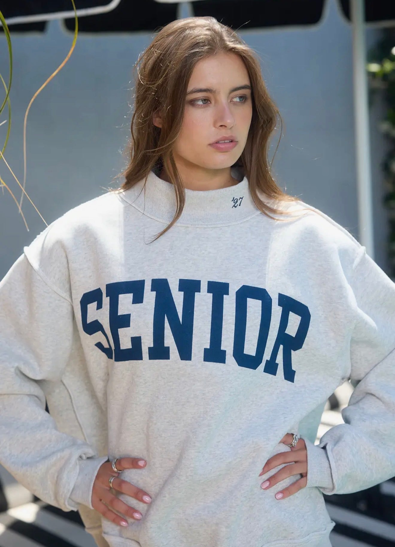 Reversible senior mock neck