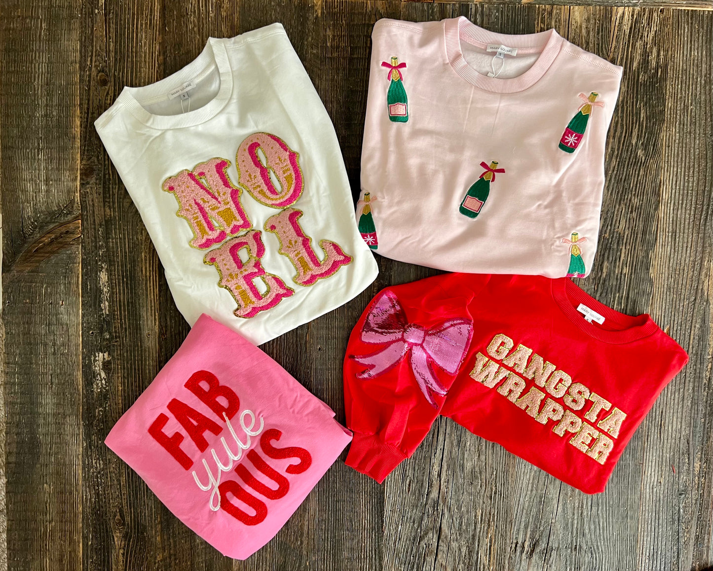 Boutique luxury fab YULE OUS sweatshirt marked down Christmas
