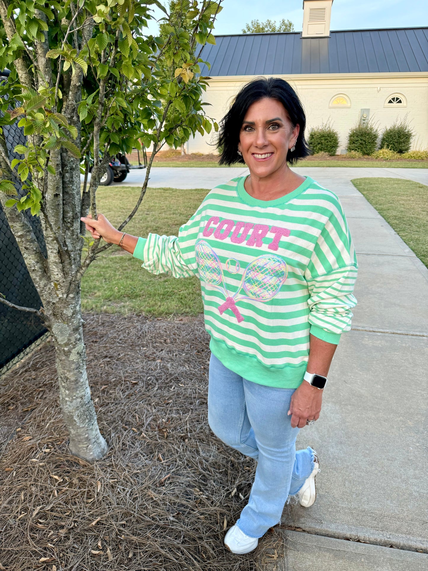 Court tennis pickleball oversized sweatshirt UGA fall collection