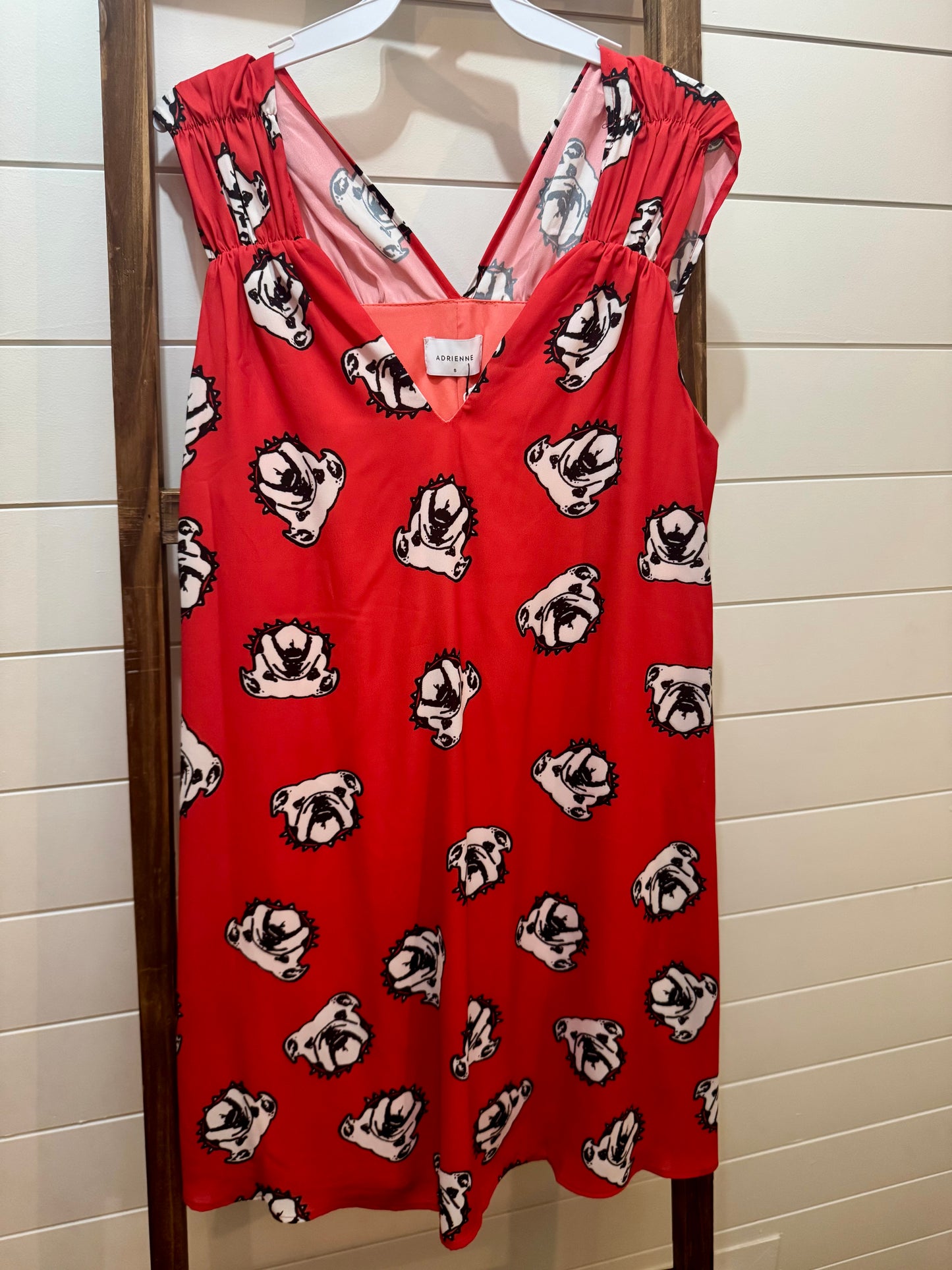 Dress flowy black and red bulldogs