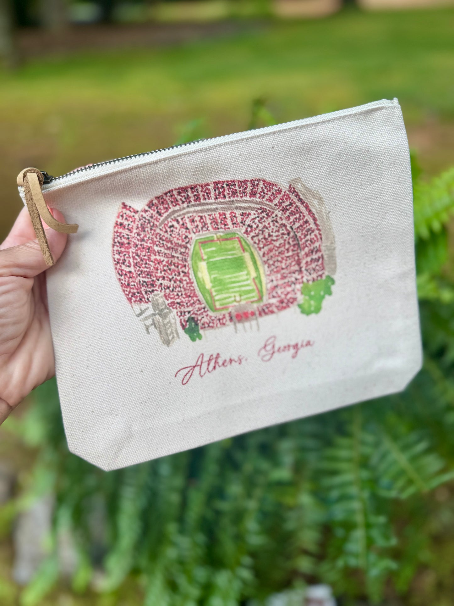 Cosmetic bag zipper pouch Athens Georgia stadium