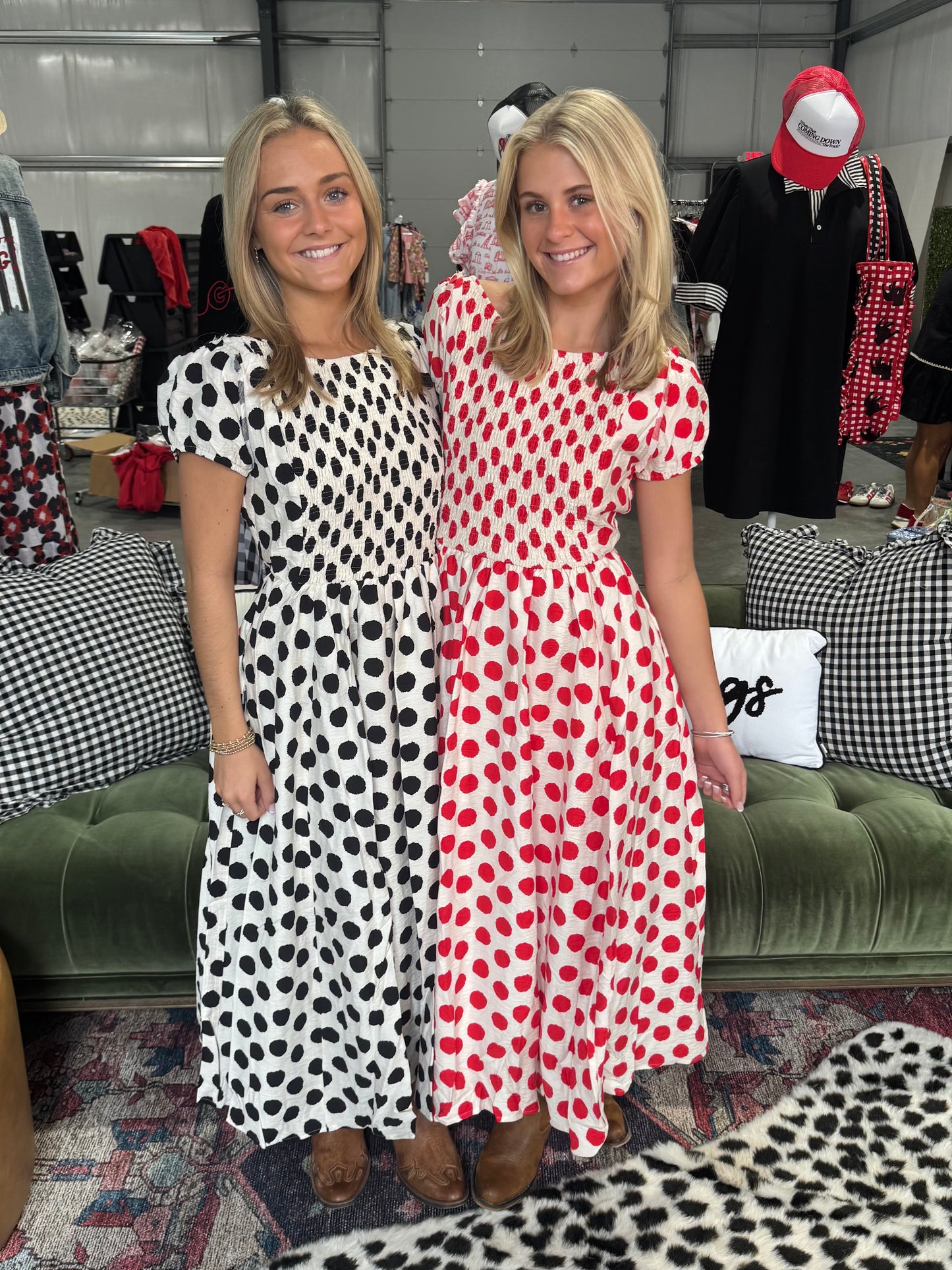 Polka dot dress. Red or black