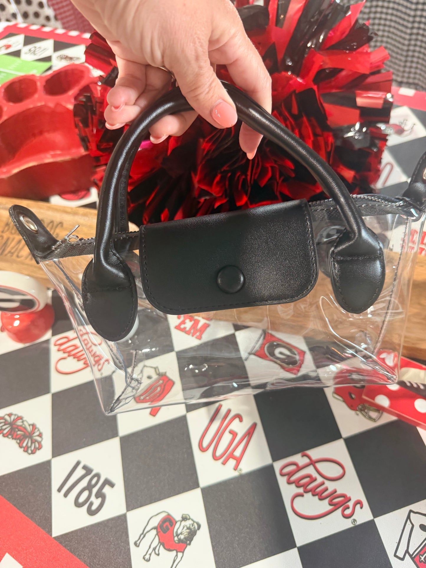 Clear purse black