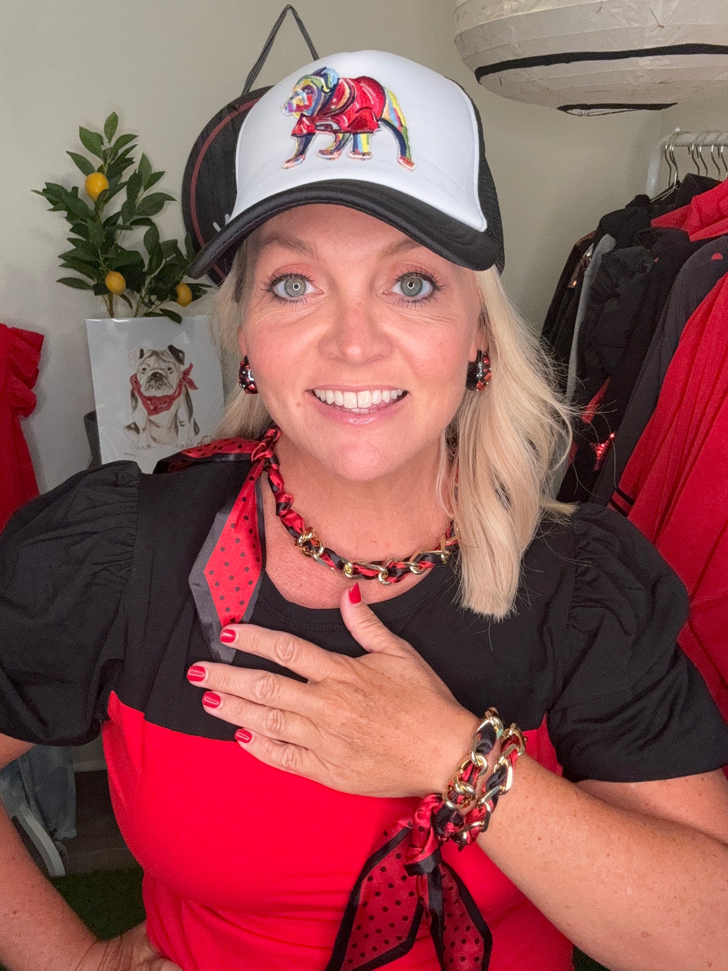 Gold necklace silk chain black and red necklace or bracelet