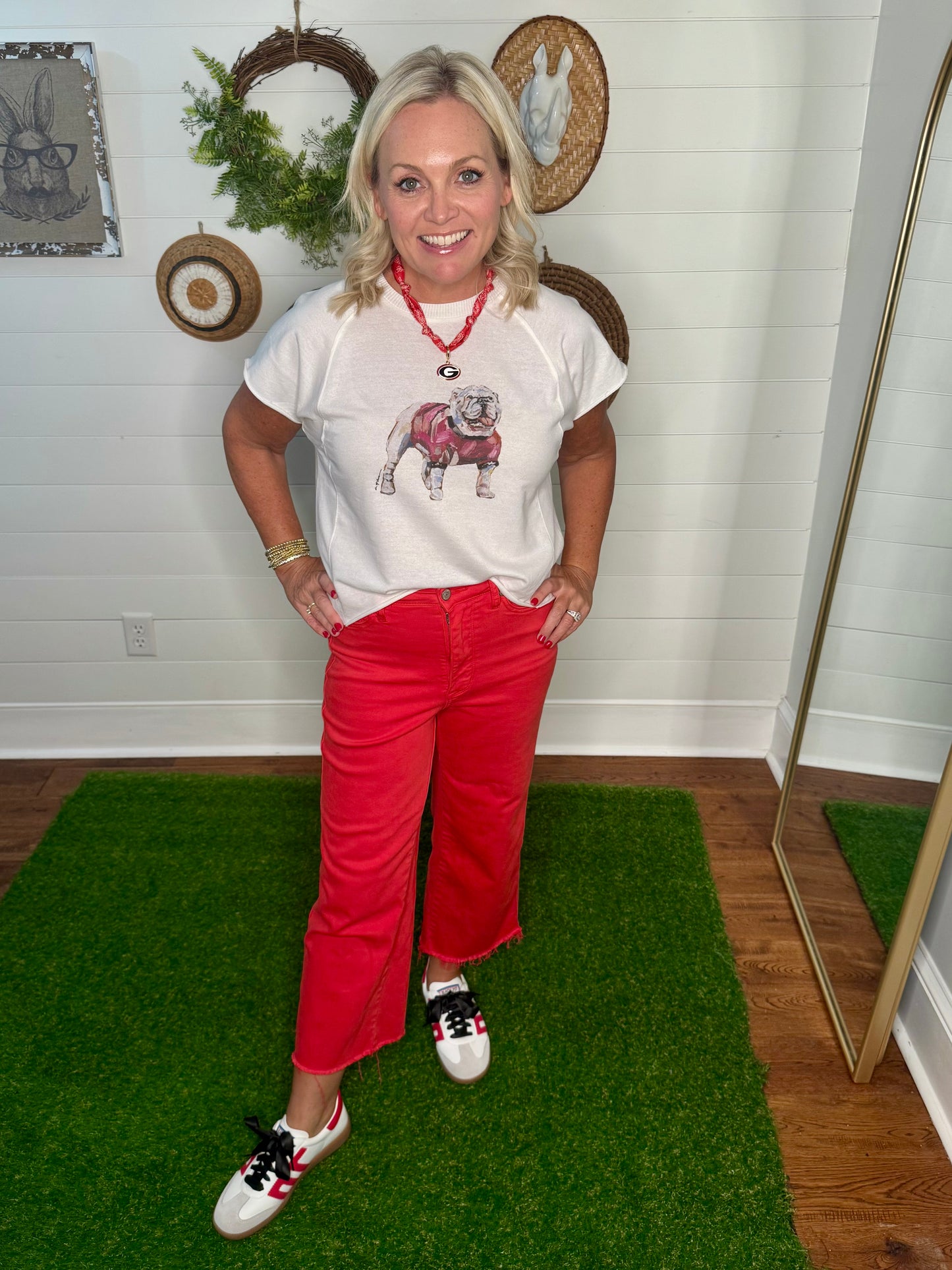 T shirt with bulldog by artist Chelsea McShane ( S-XXL) RESTOCKED!!!!!!!