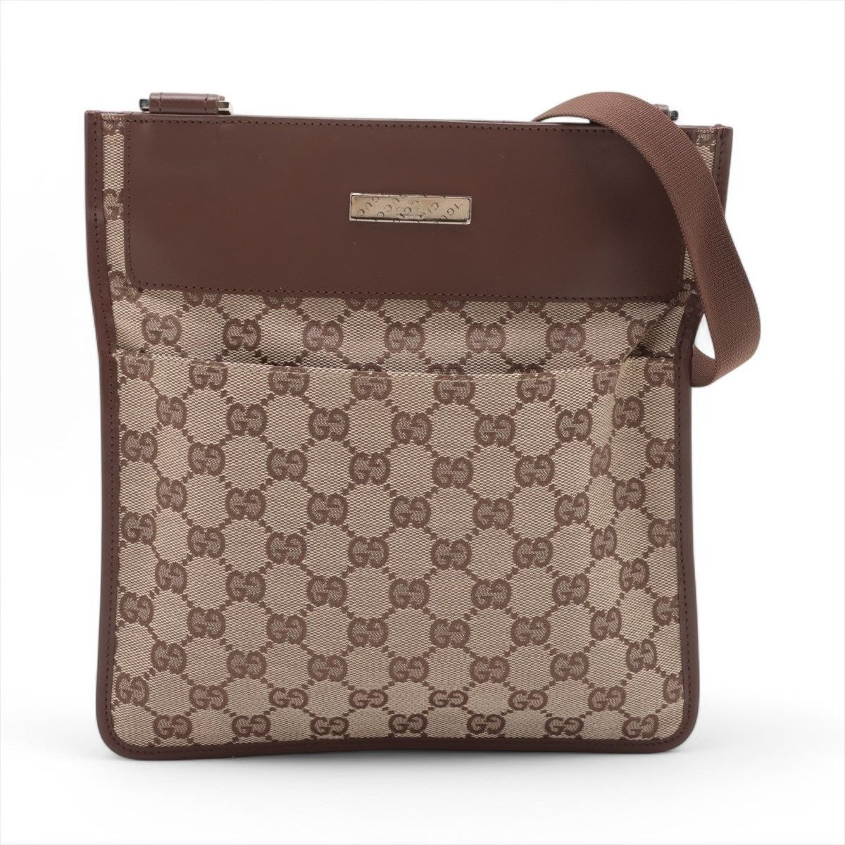 Gucci pre loved shoulder bag beige brow monogram