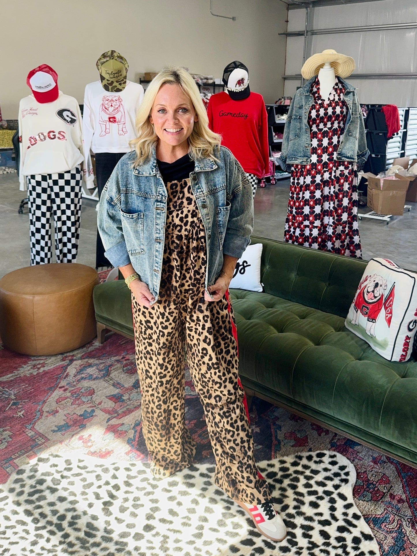 Leopard overalls jumpsuit adjustable up to plus size!