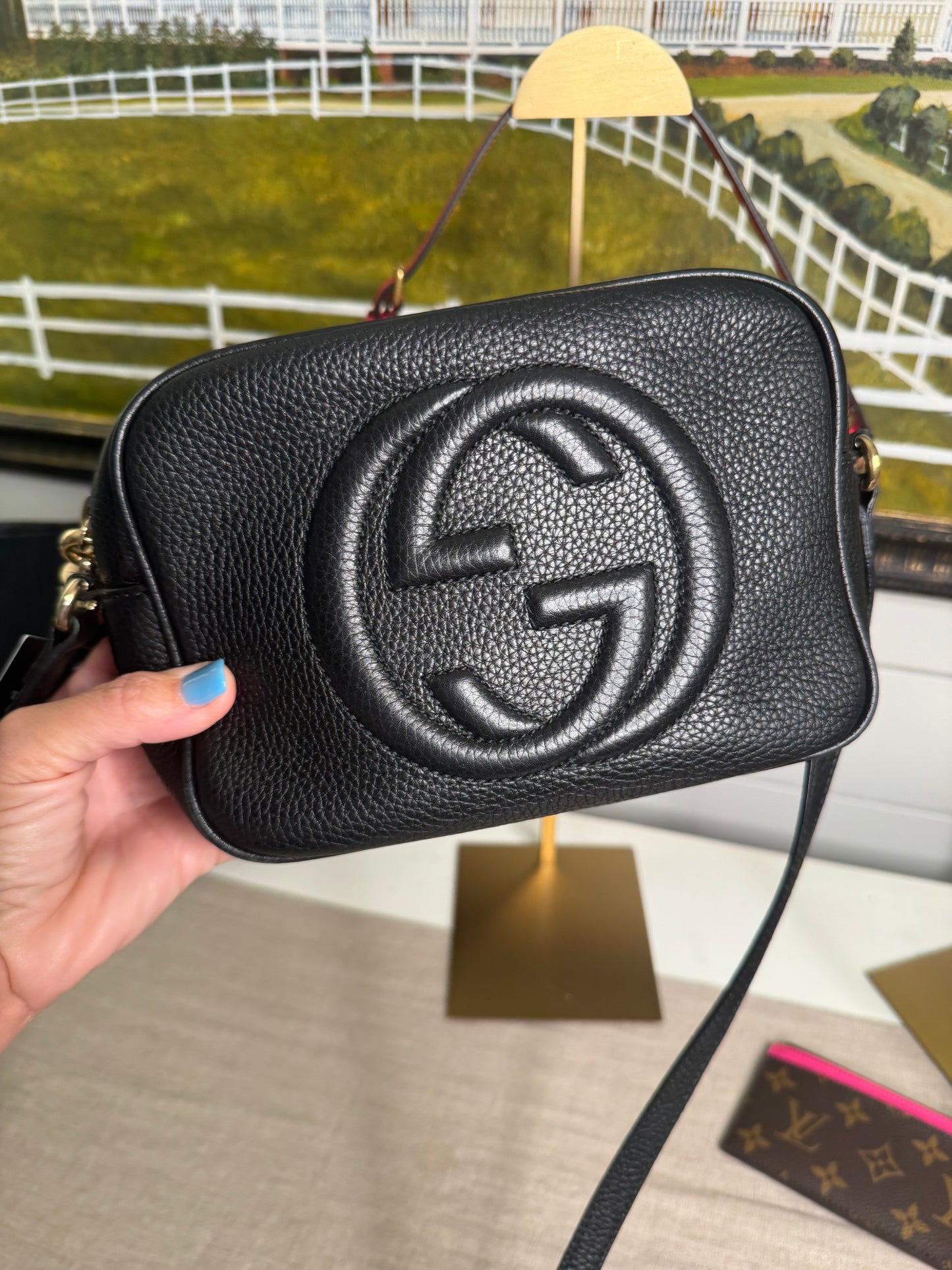 Gucci small soho disco grained calf black pre loved