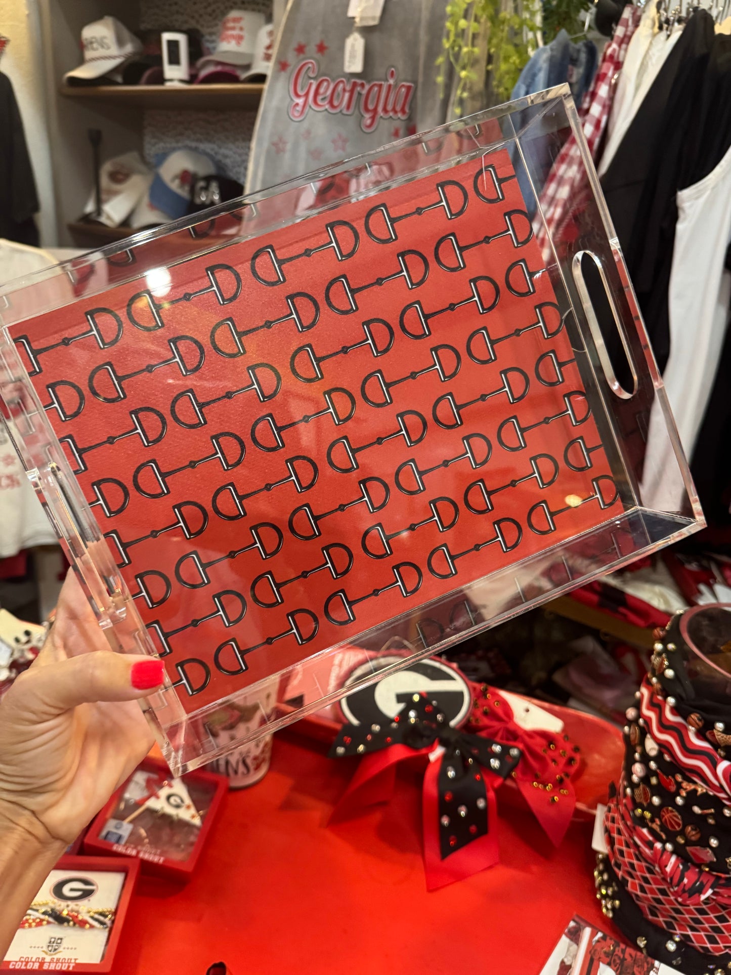 Acrylic tray with reversible vinyl graphic game day Athens
