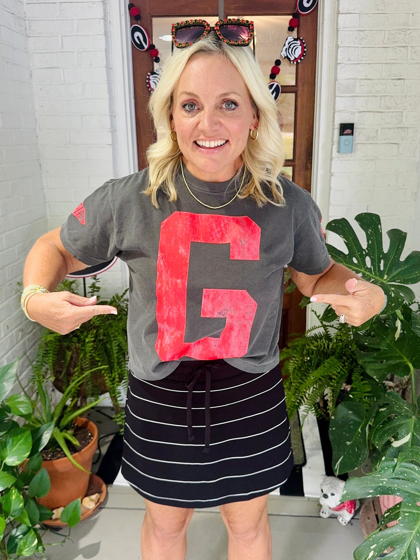 Charcoal comfort colors t shirt red G