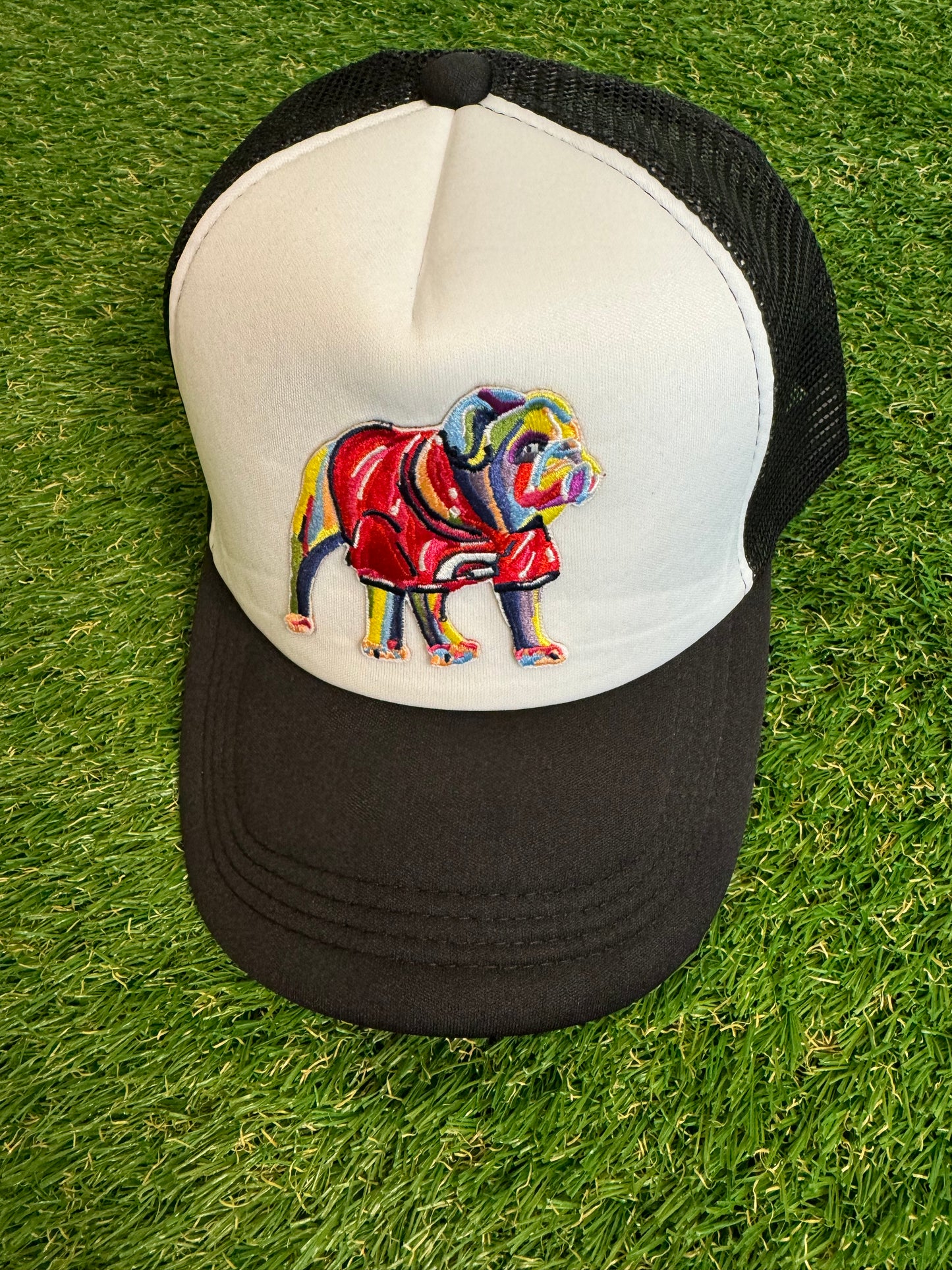 Chan art black hat with dog patch