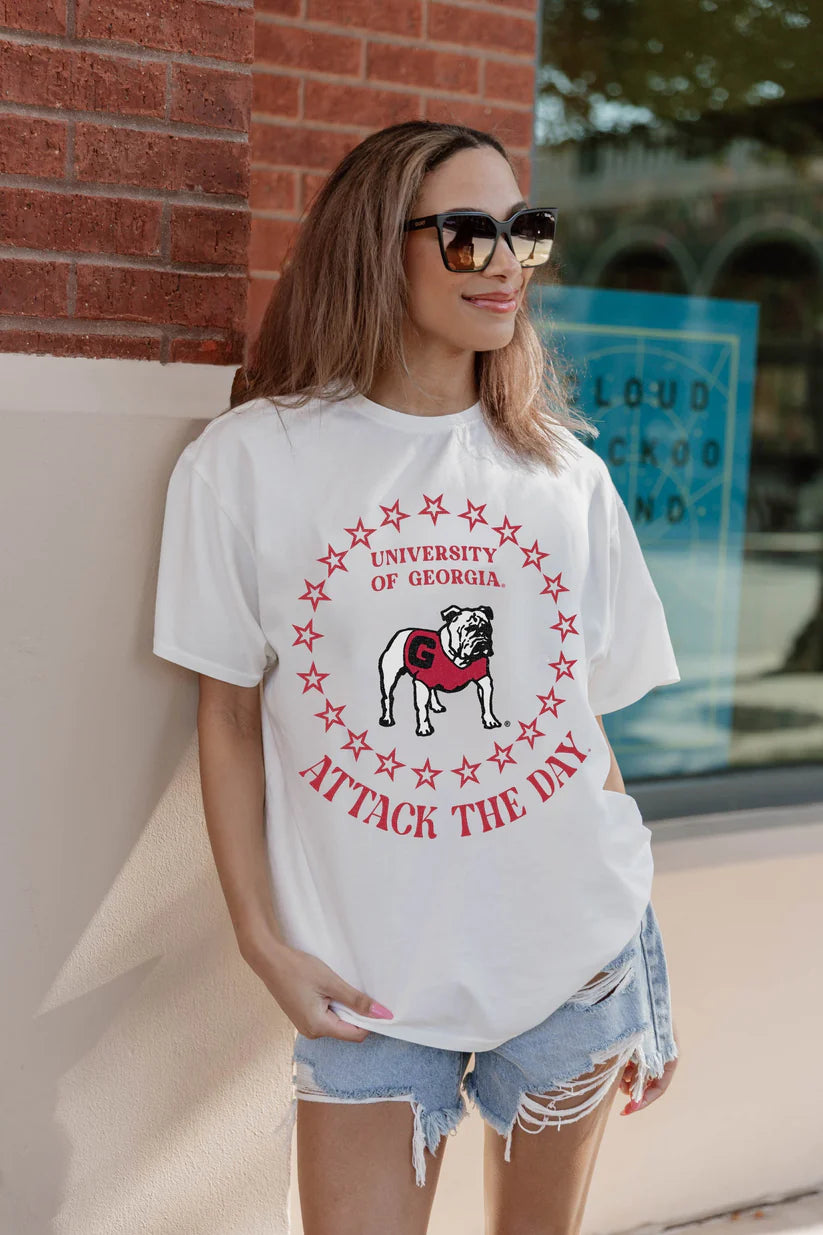 Licensed oversized crew neck bulldogs tee