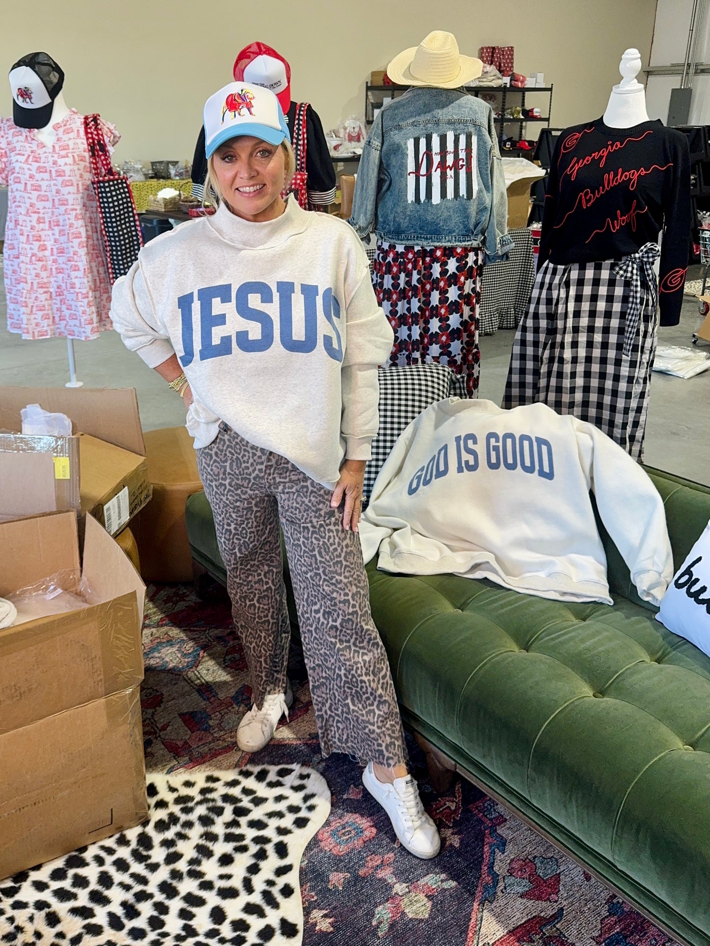 Ships now! reversible mock neck “Jesus” and “God is Good”