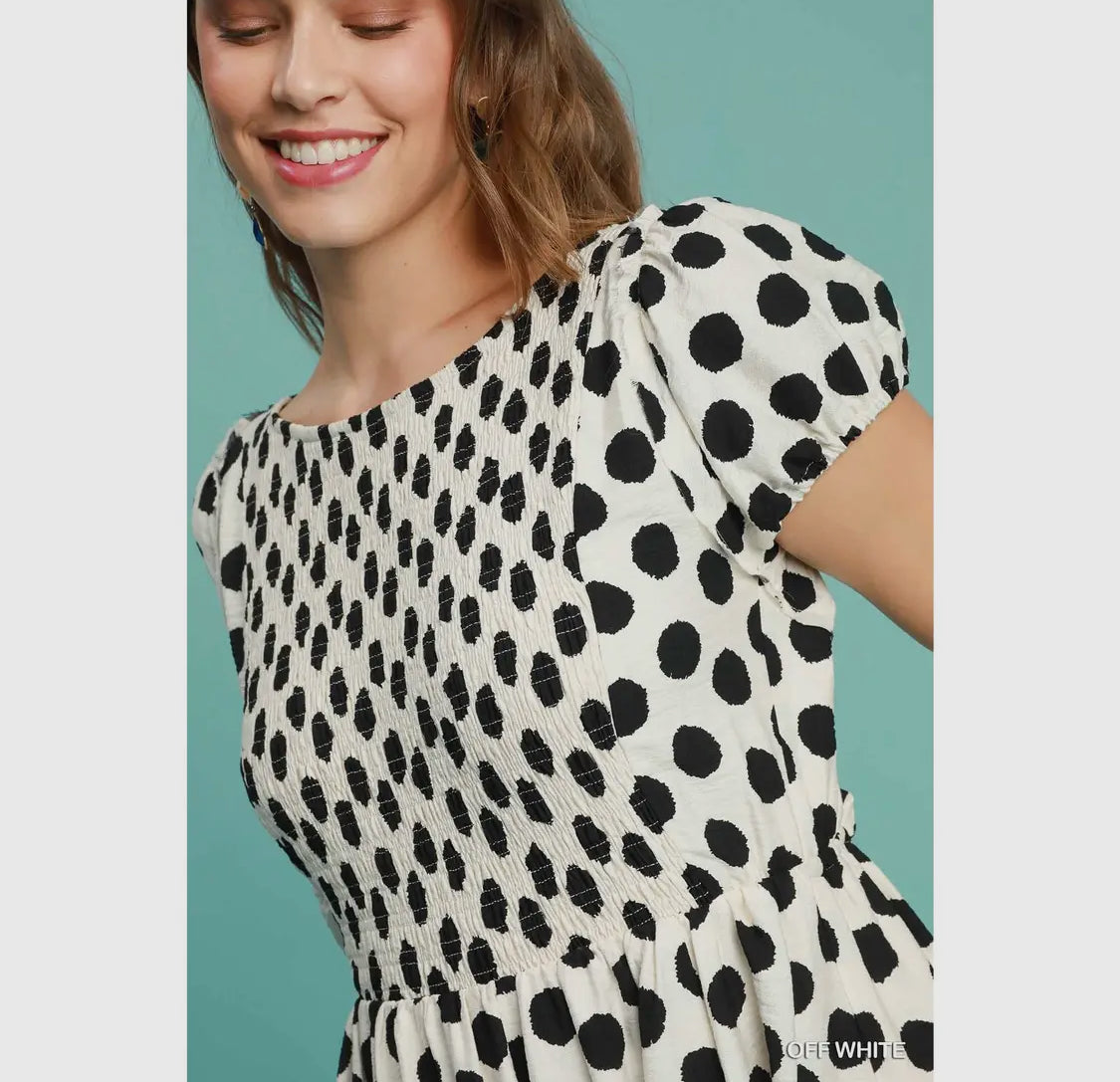 Polka dot dress. Red or black