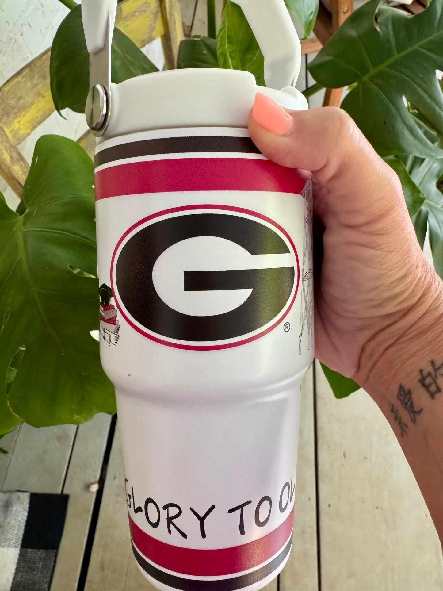 Flip lid 20oz tumbler licensed UGA