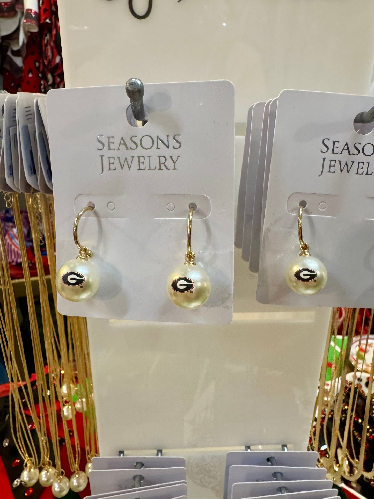 Hoop pearl earrings georgia licensed