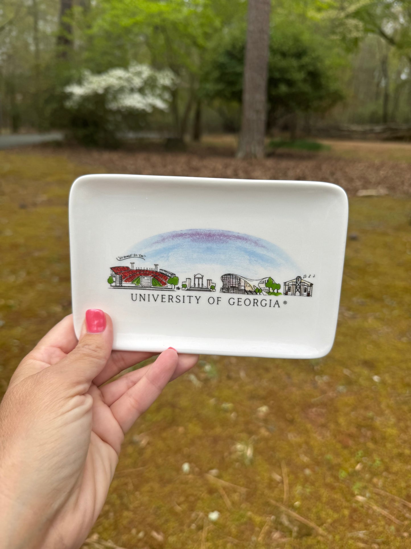 Tray licensed university of Ga trinket tray skyline