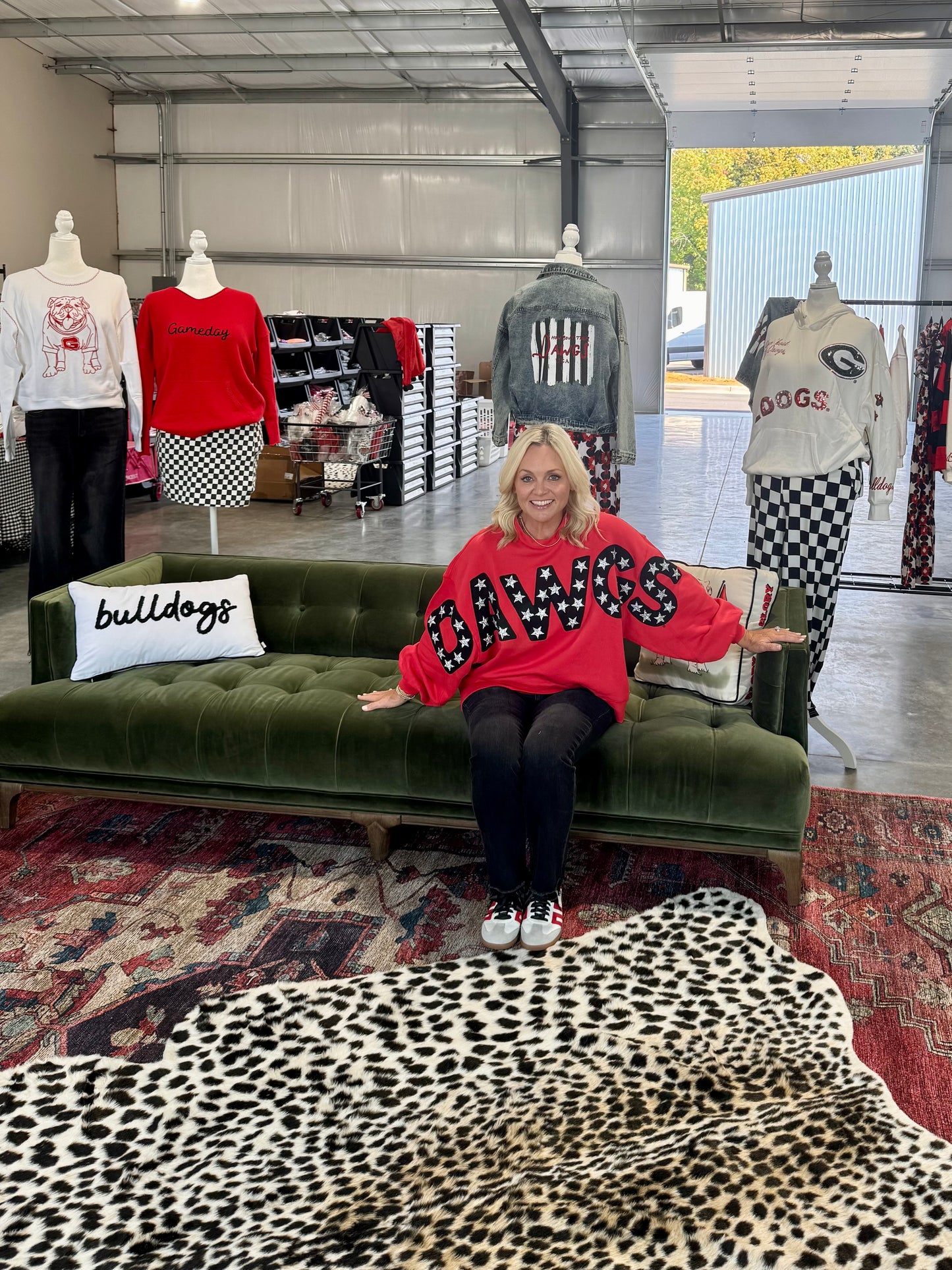 Licensed Dawgs ballon sleeve pullover goes up to plus size