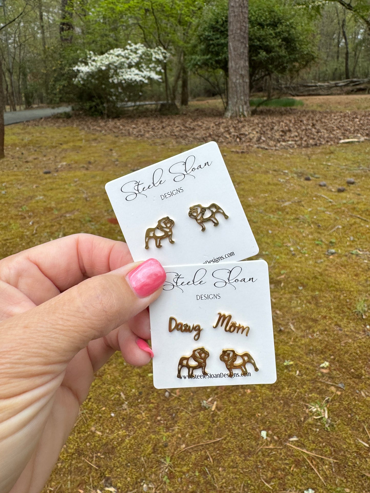 Dawg mom earrings studs