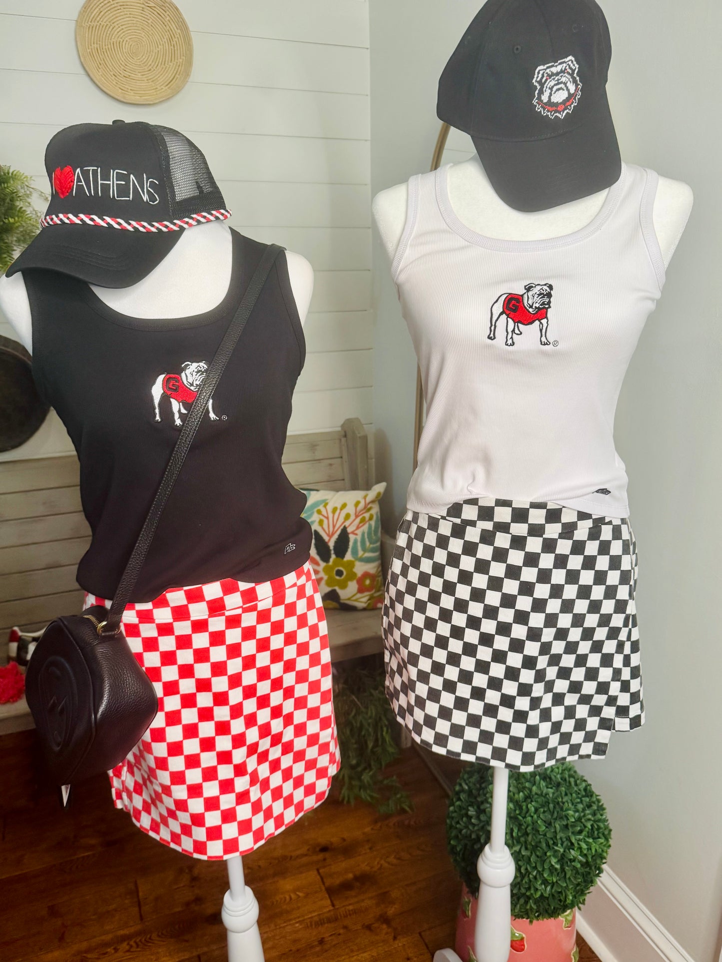 Black and white checkered skort game day