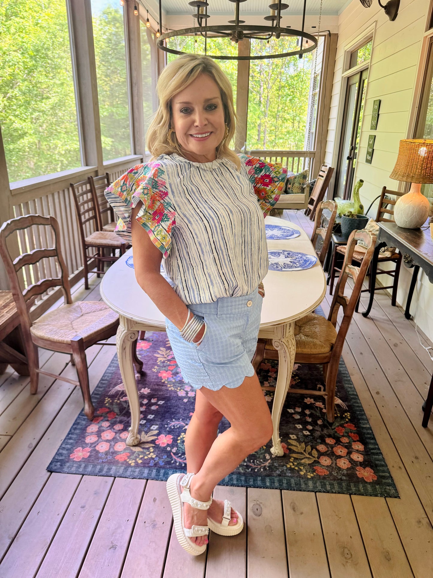 Summer blouse embroidered THML marked down