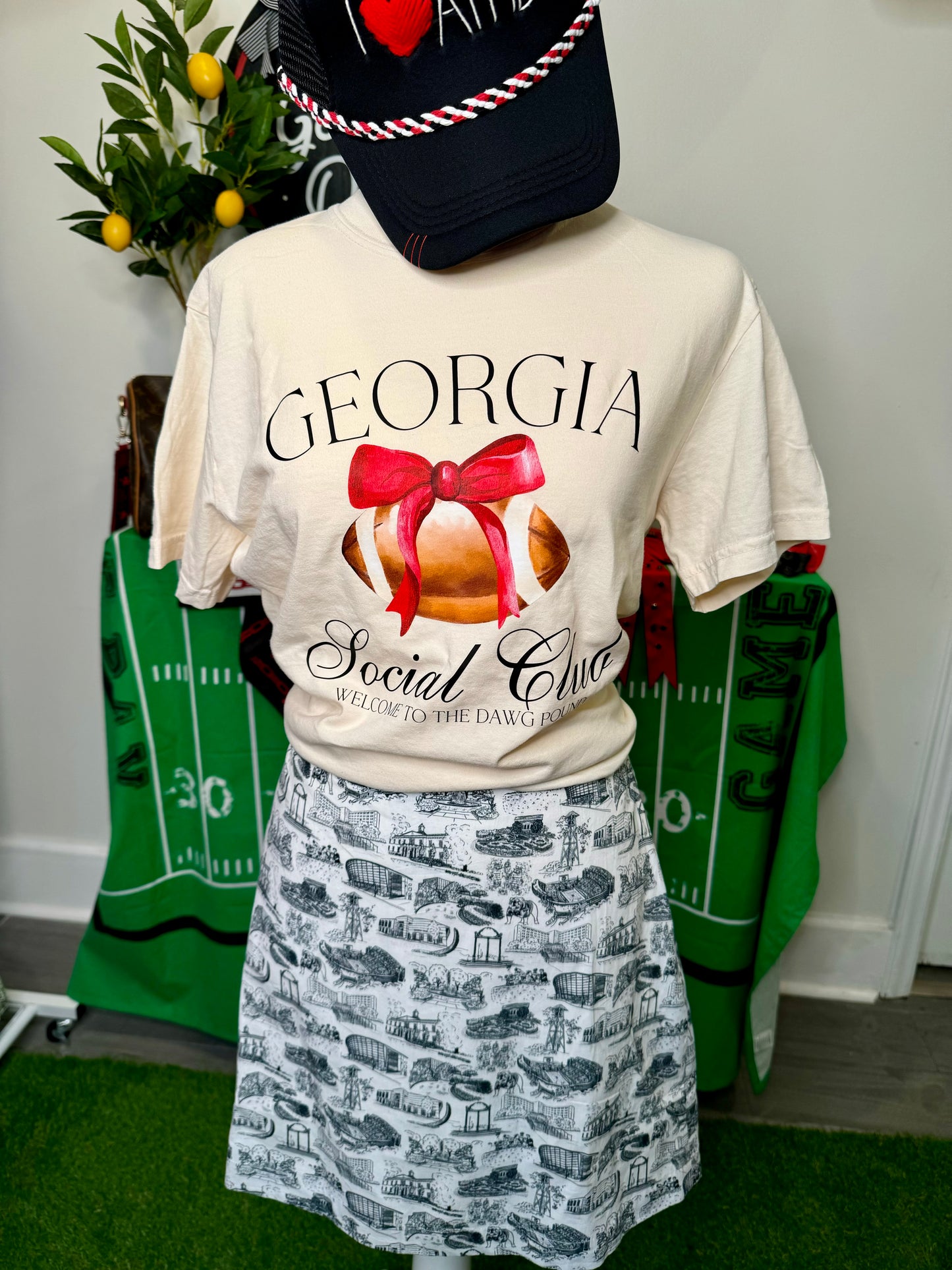 Comfort colors cream t shirt social club football up to size 3X