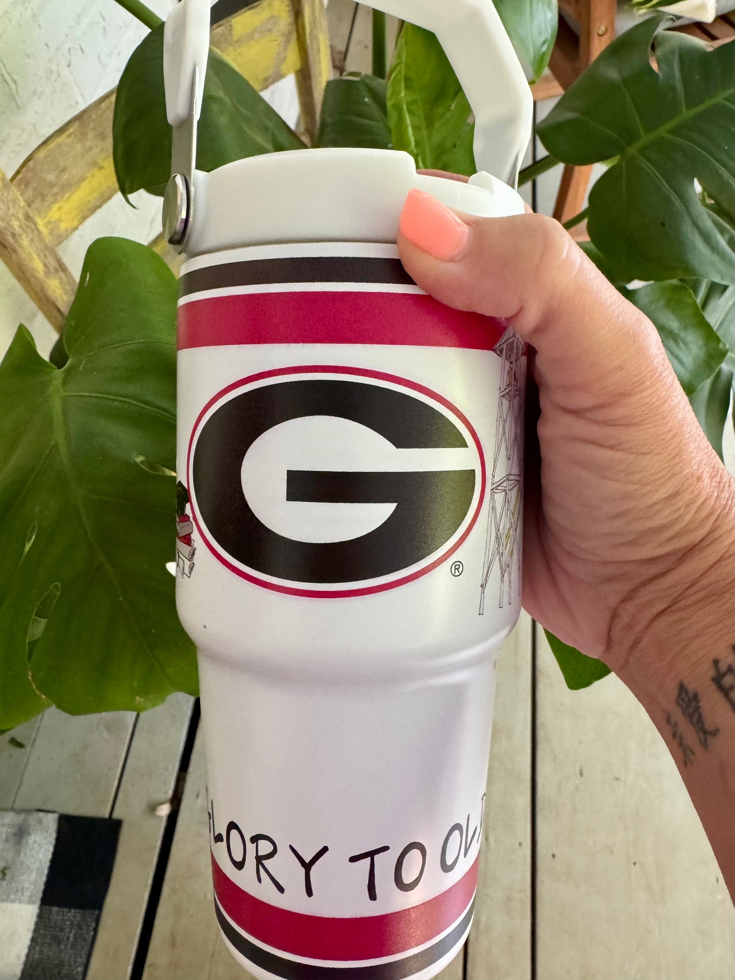 Flip lid 20oz tumbler licensed UGA