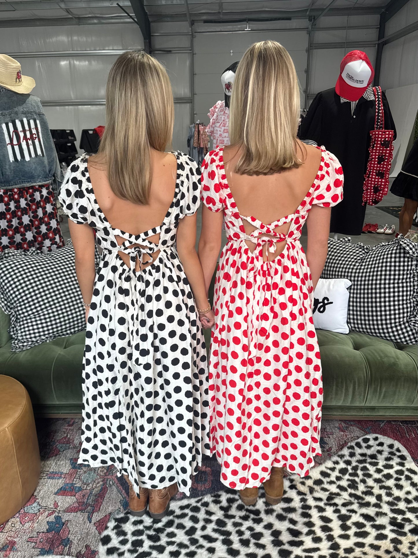 Polka dot dress. Red or black