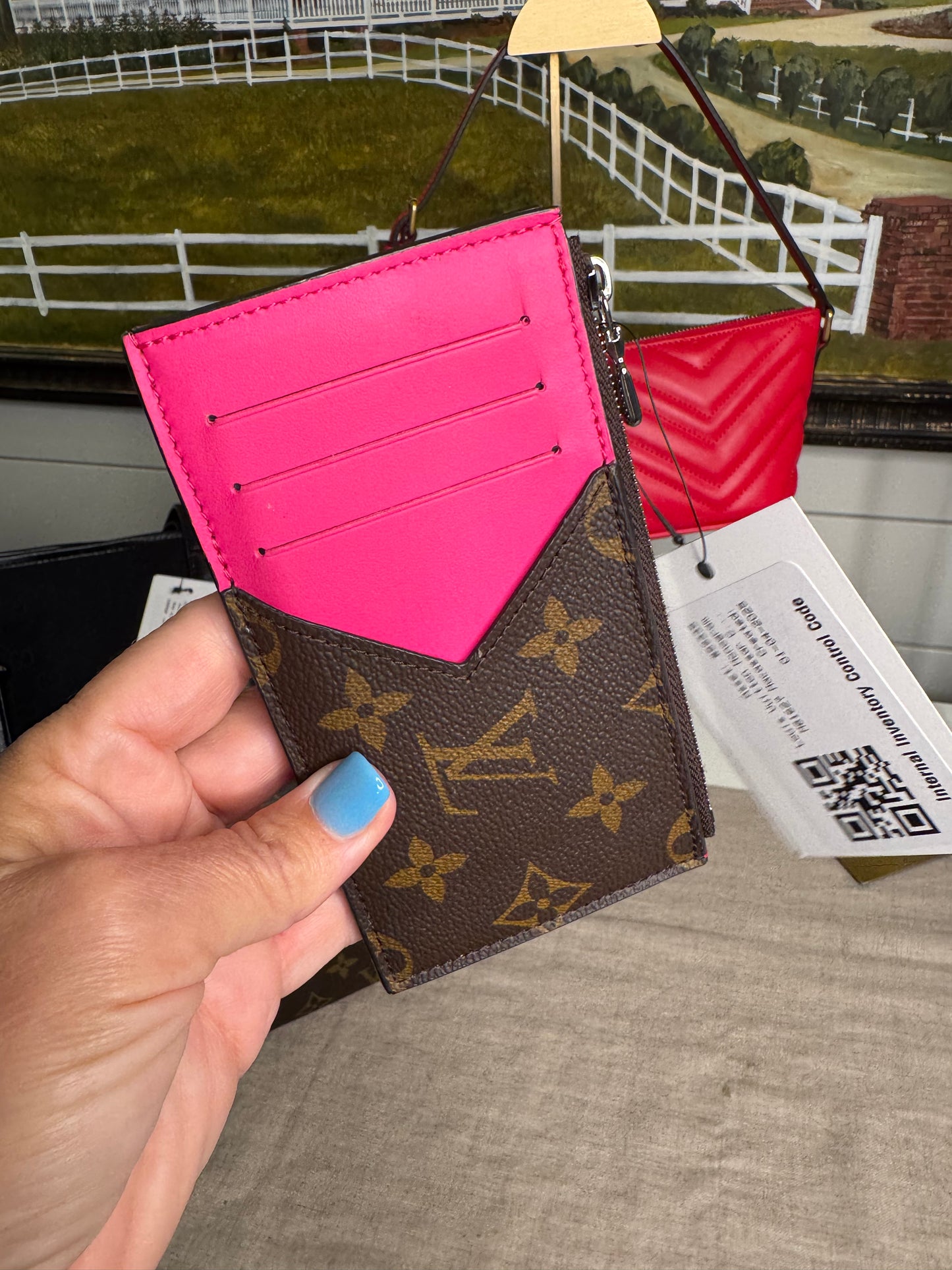 Pre loved Louis Vuitton monogram M81627 Macassar coin card holder Pink