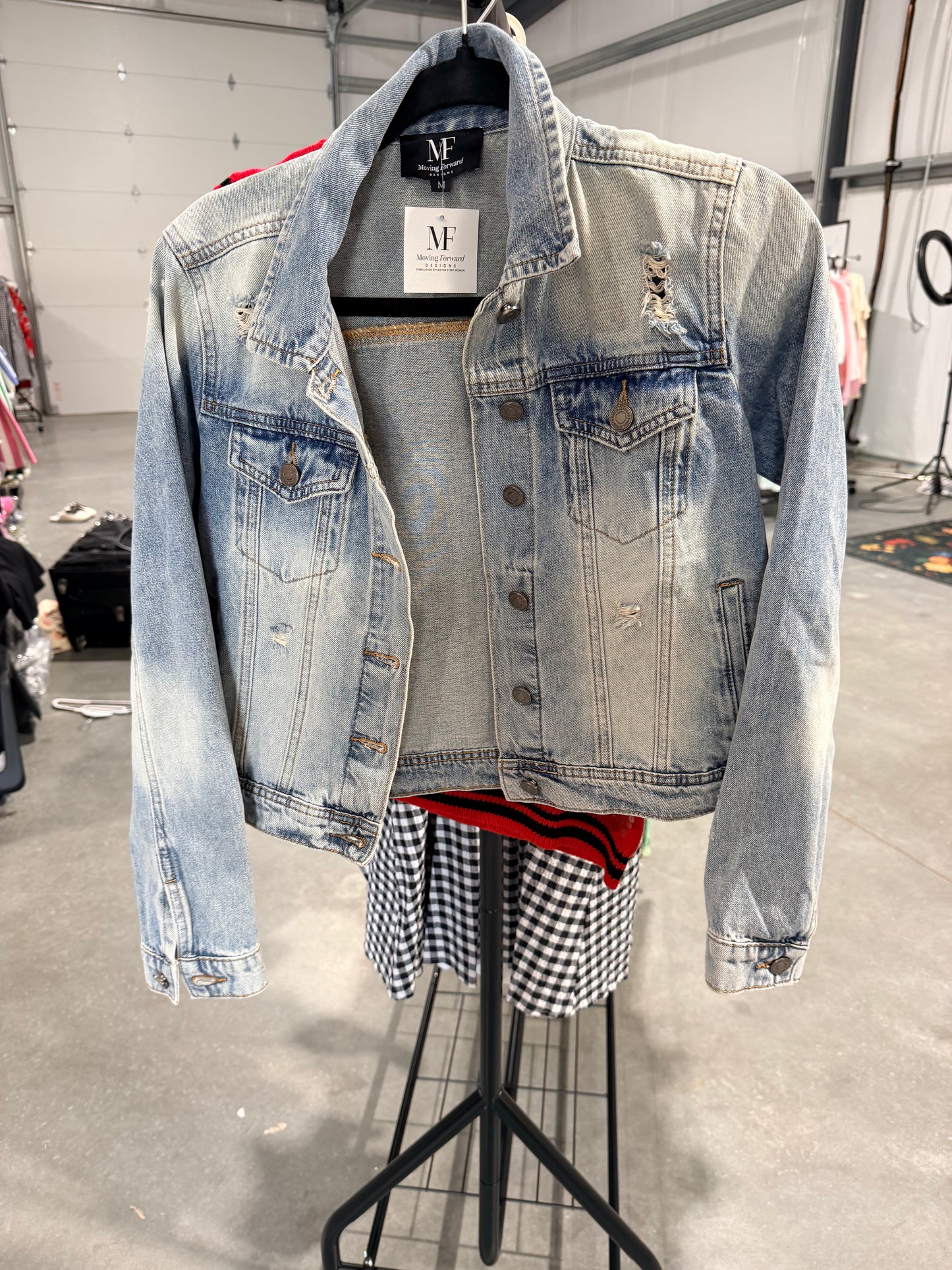 Georgia Tech rhinestone denim jacket licensed