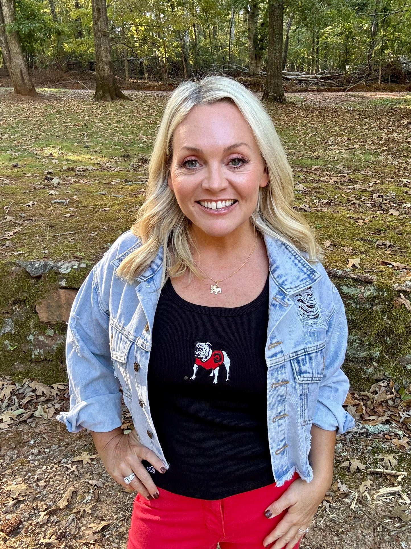 Black tank embroidered bulldog licensed hype and vice brand marked down