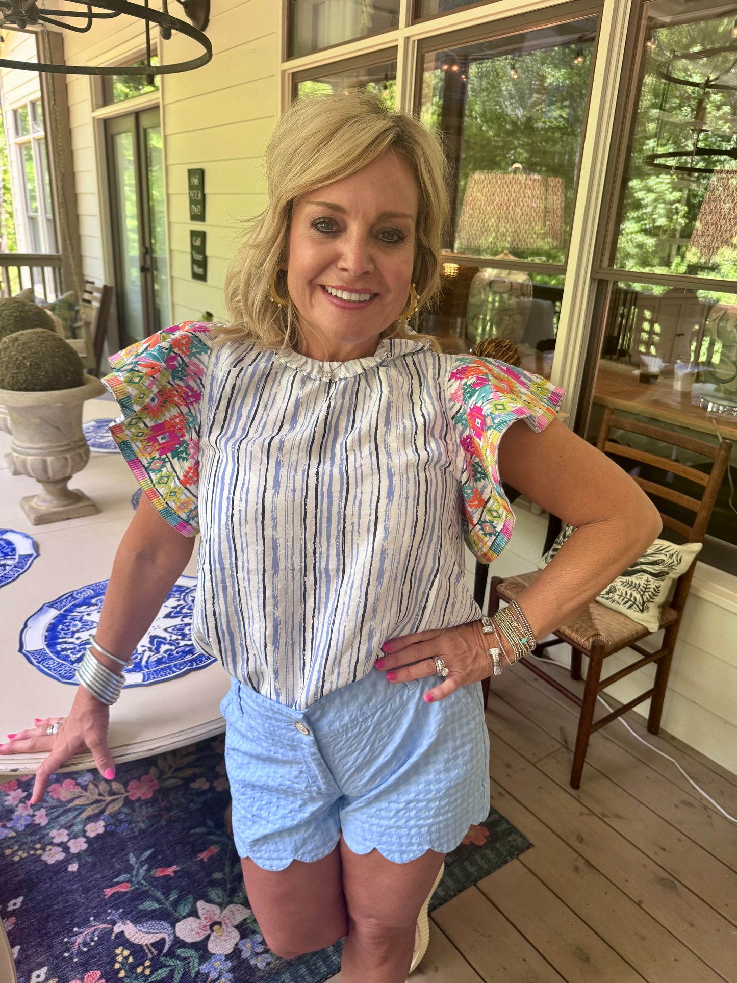 Summer blouse embroidered THML marked down