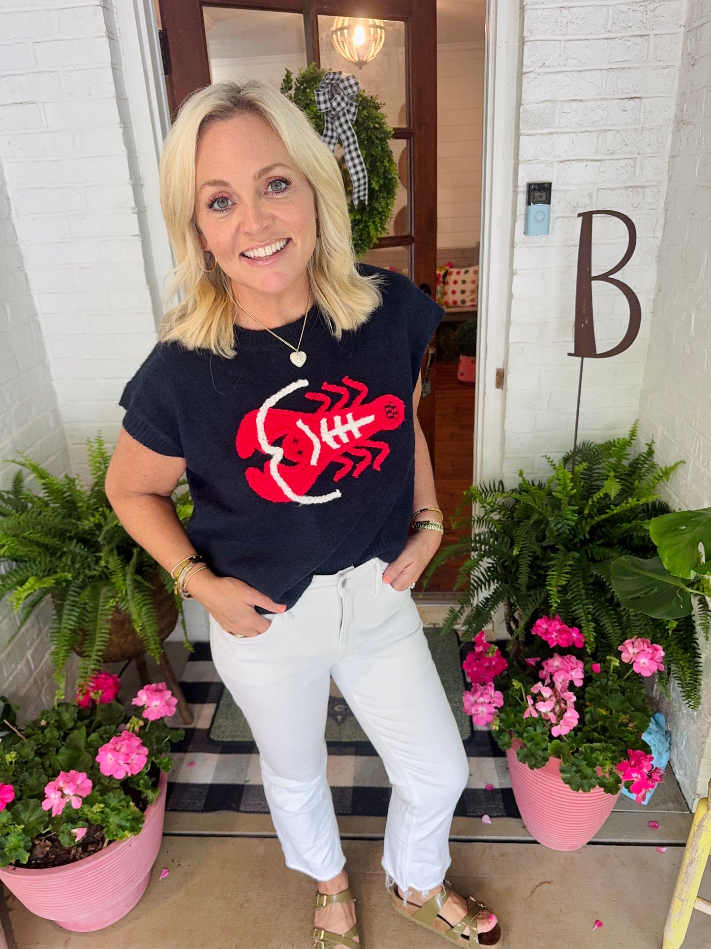 Summer lobster knit top marked down