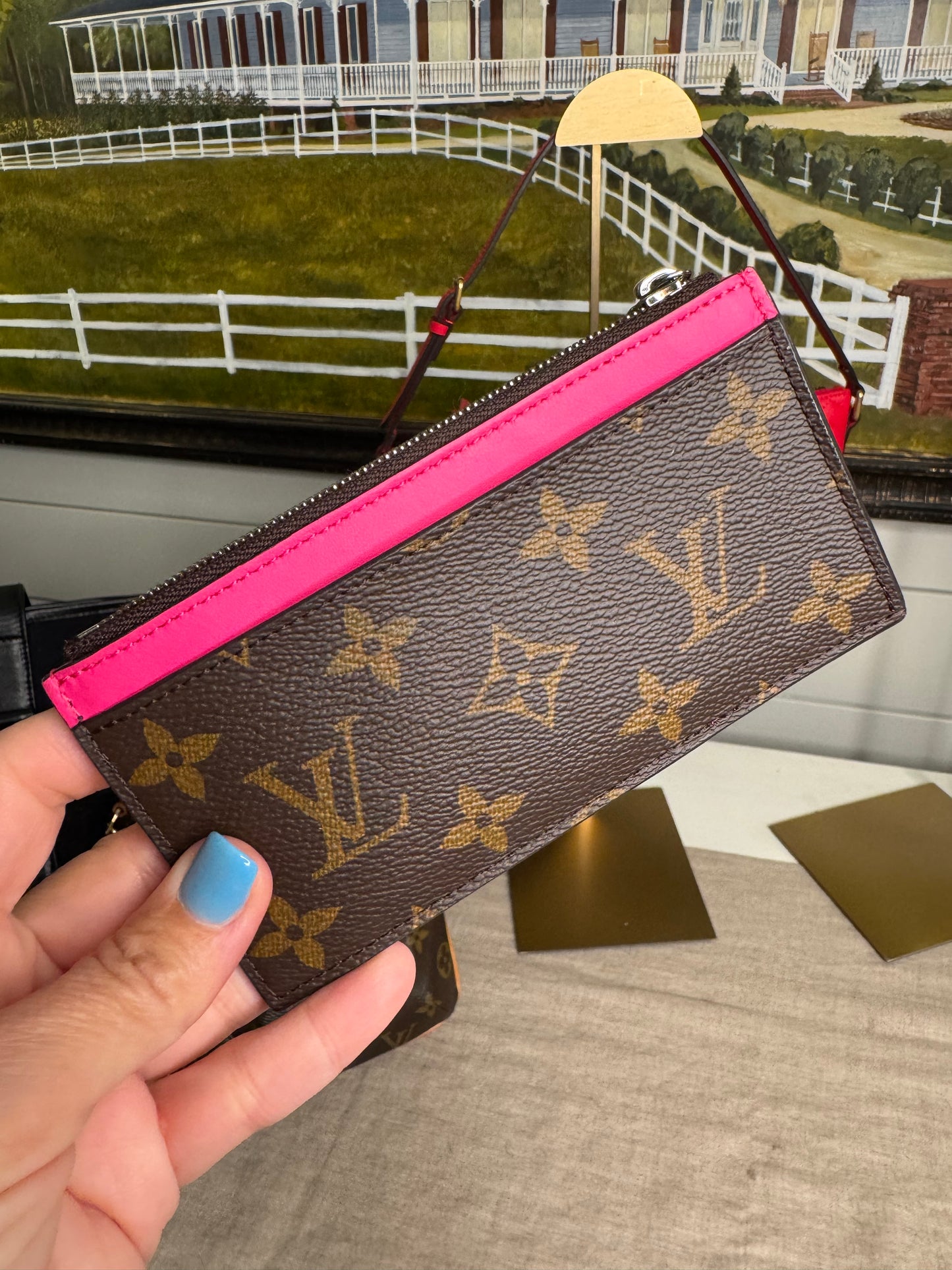 Pre loved Louis Vuitton monogram M81627 Macassar coin card holder Pink