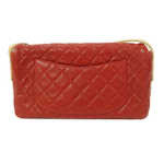 pre loved Chanel Red Hishige Caviar Shoulder Bag Silver Shoulder Back Bag Red Shoulder Bag Caviar (grained Calf) AB