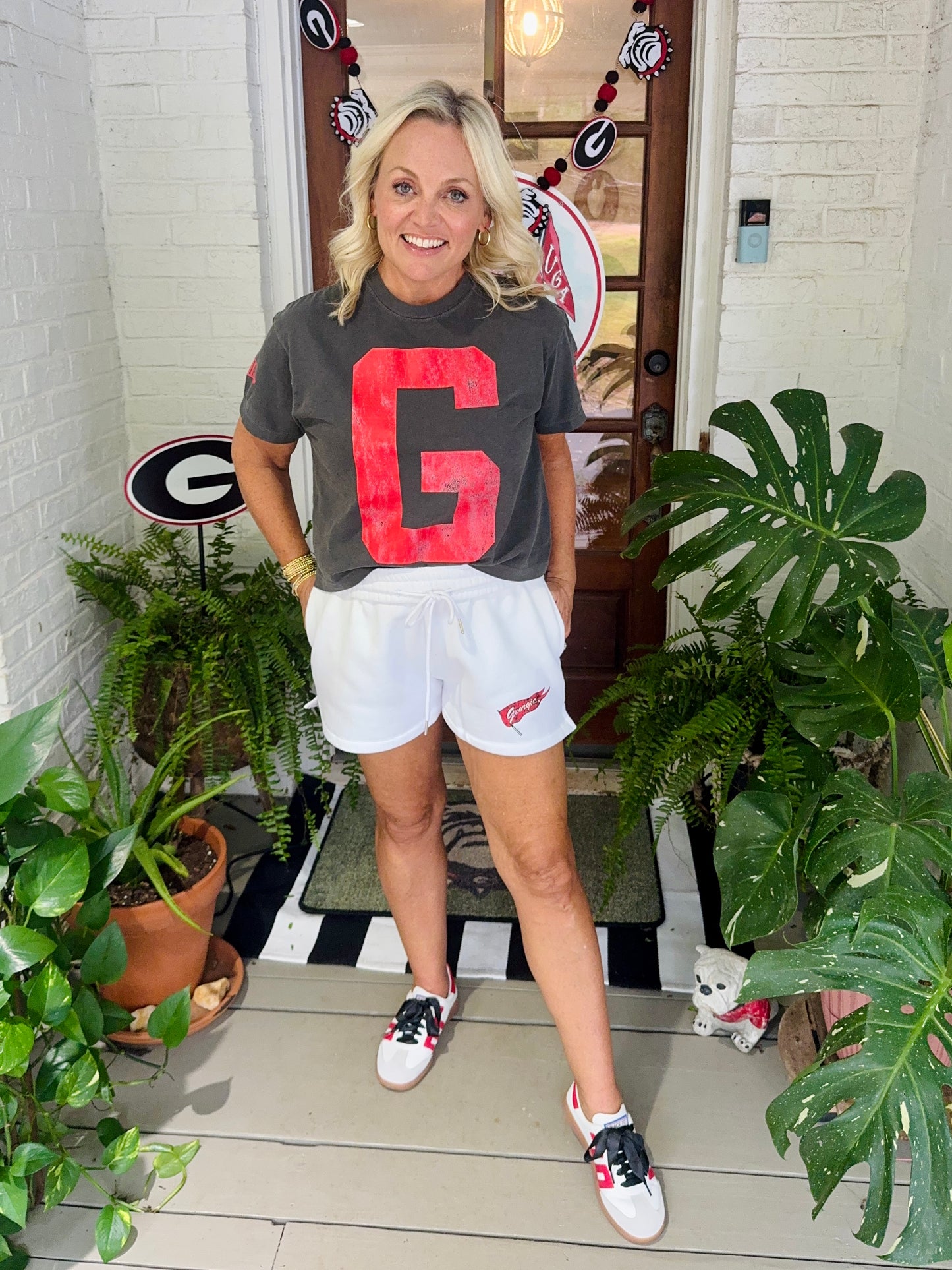 Charcoal comfort colors t shirt red G
