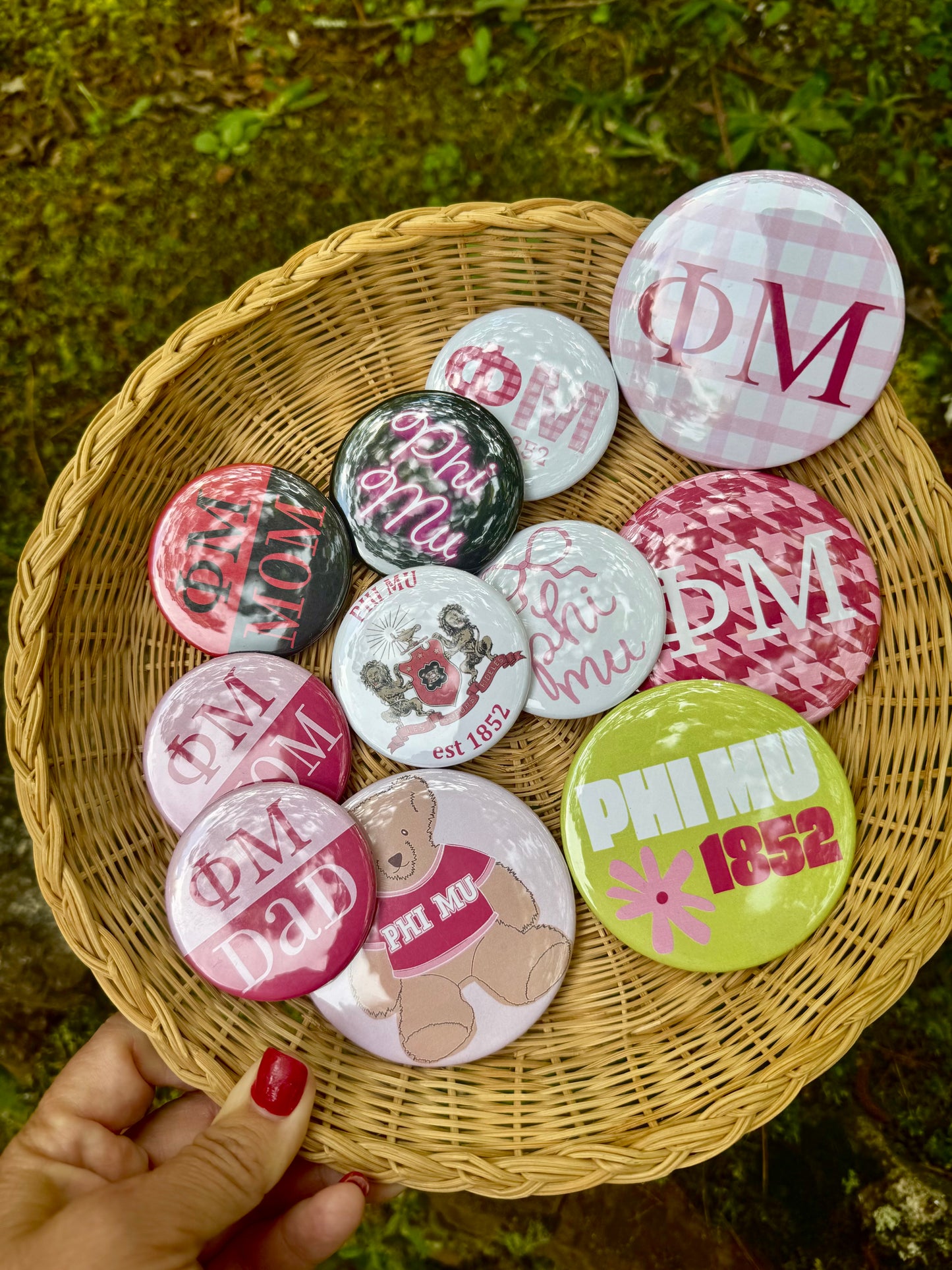 Phi Mu game day pins