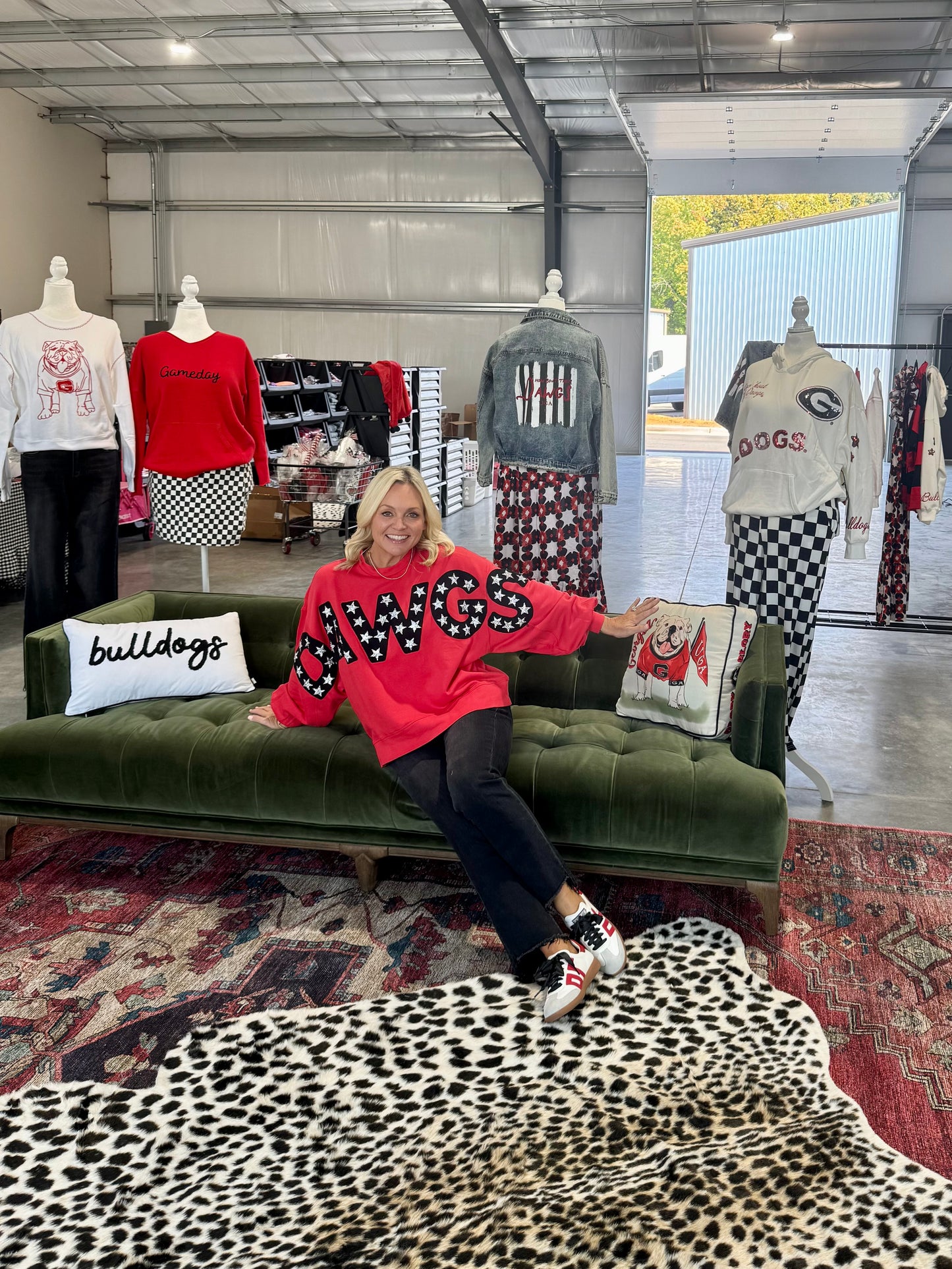 Licensed Dawgs ballon sleeve pullover goes up to plus size