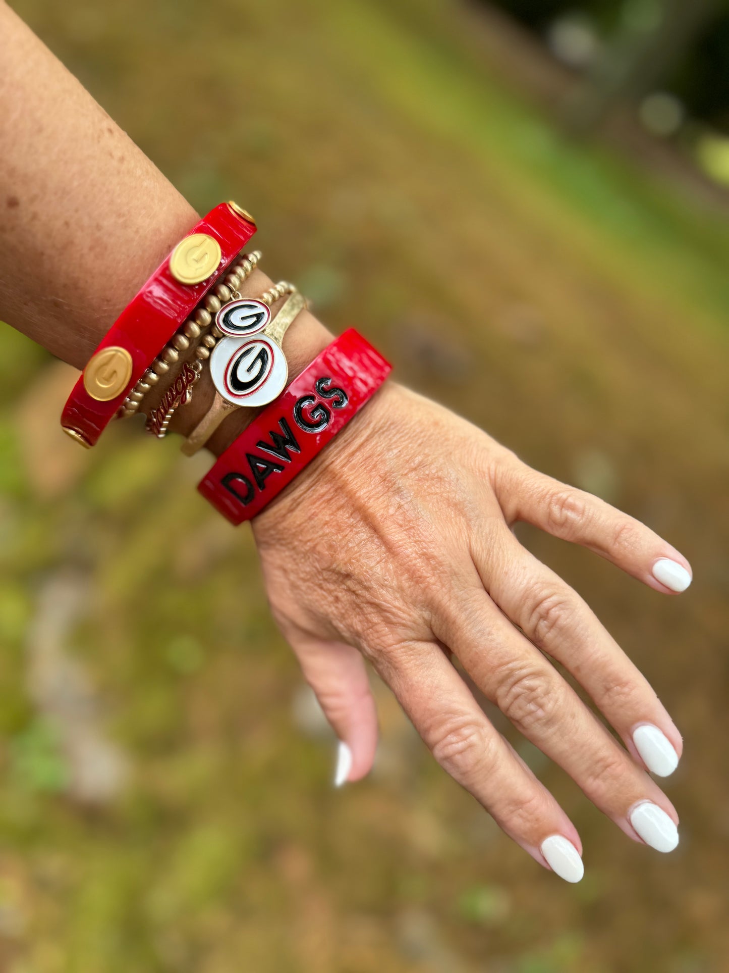 Georgia bulldogs licensed resin logo bangle red big
