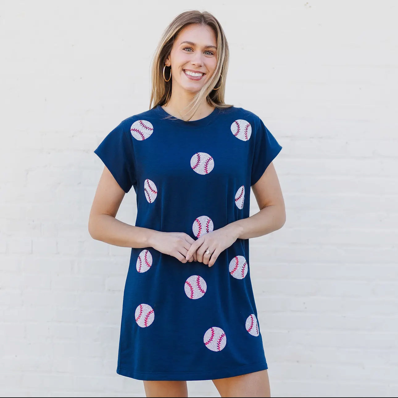 Navy dress baseball sequin warehouse clearance sale marked Down