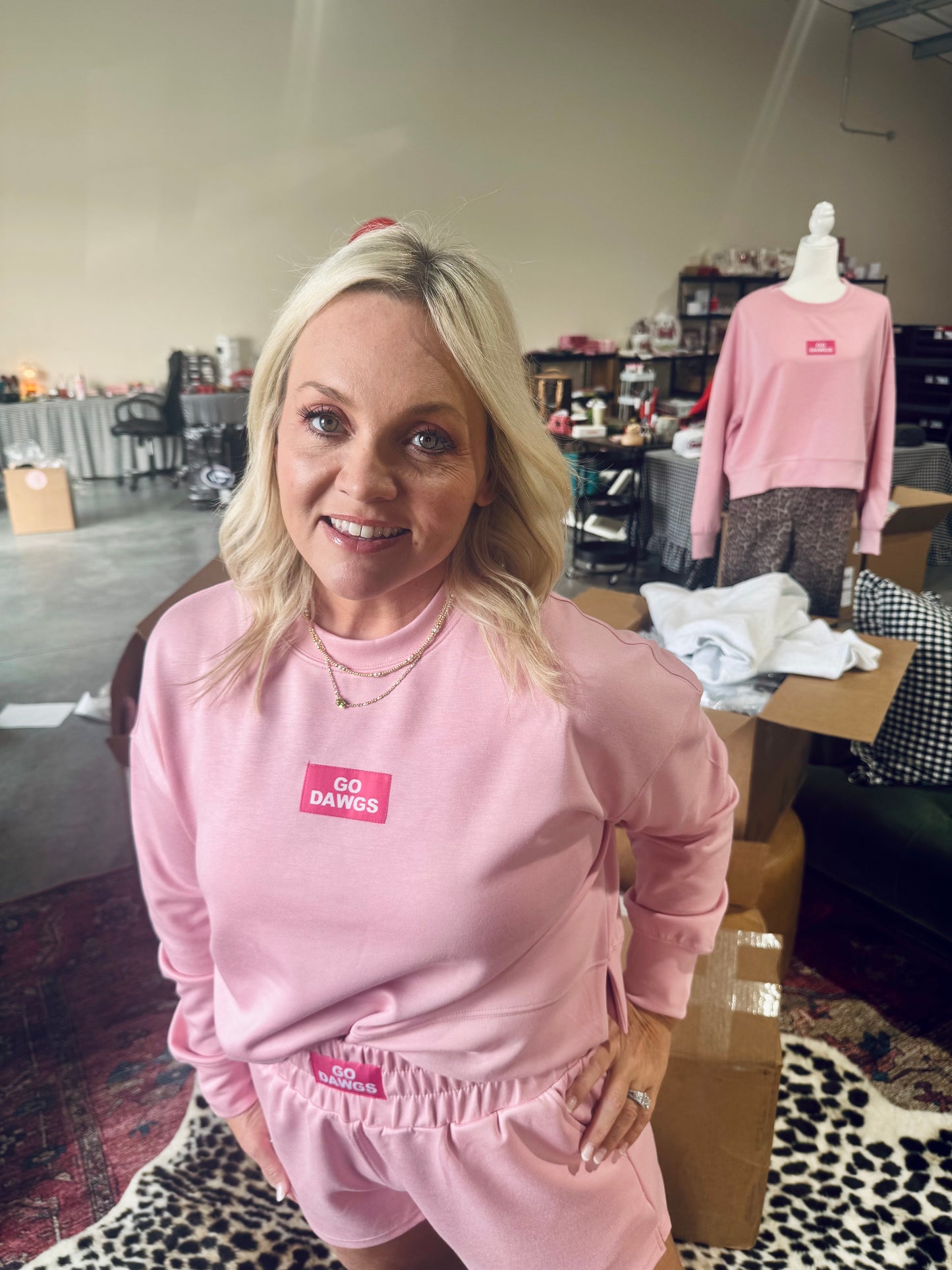 Pink active wear top dawgs patch licensed