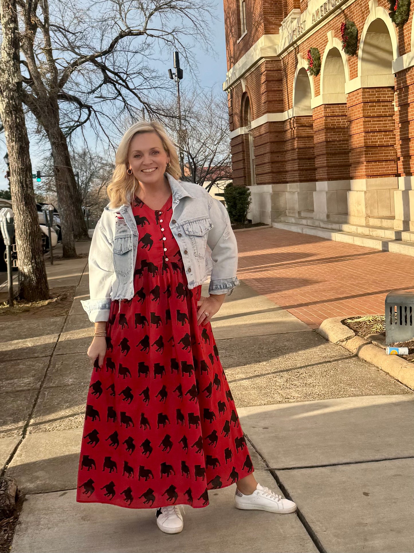 Exclusive Pickled Lemon dress red and black dog marked down!