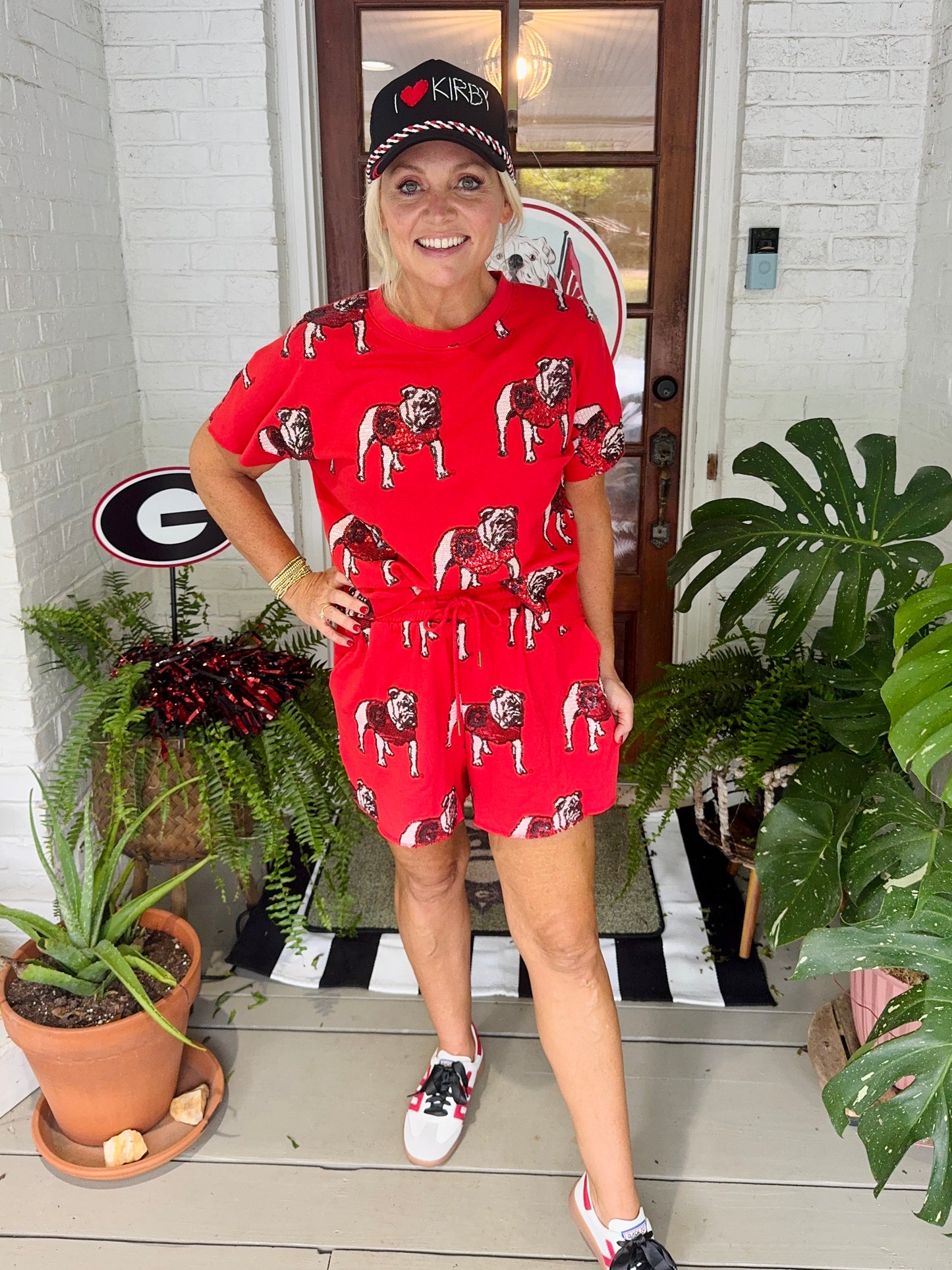 Terry sequin bulldog licensed shorts